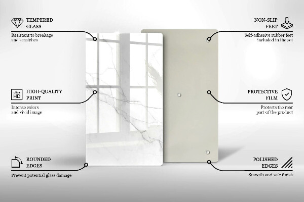 Skleněná deska do kuchyně Jemný bílý mramor