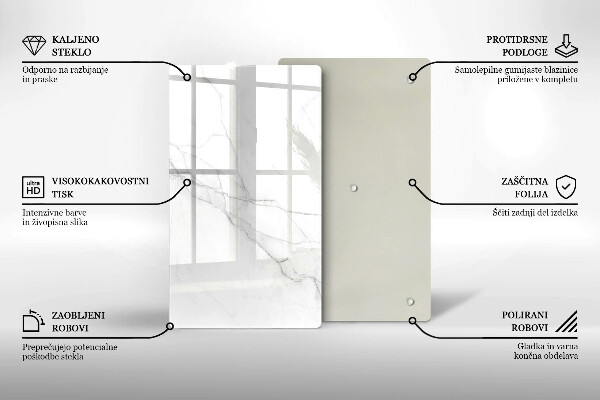 Skleněná deska do kuchyně Jemný bílý mramor