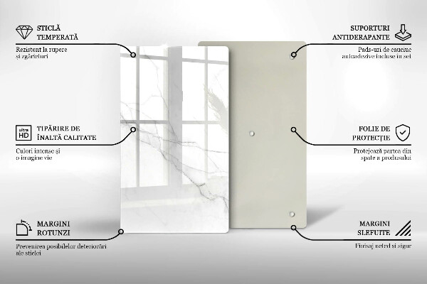 Skleněná deska do kuchyně Jemný bílý mramor