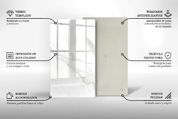 Skleněná deska do kuchyně Jemný bílý mramor