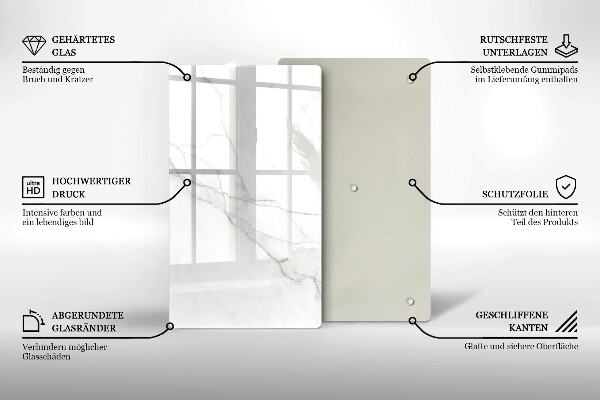 Skleněná deska do kuchyně Jemný bílý mramor