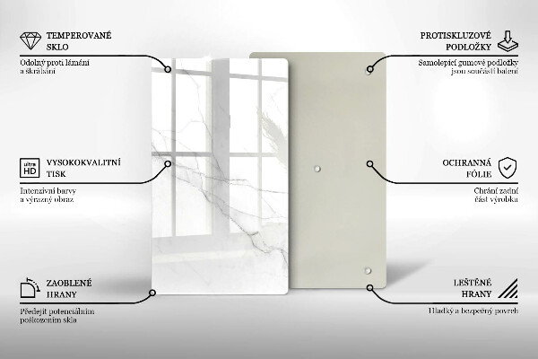 Skleněná deska do kuchyně Jemný bílý mramor