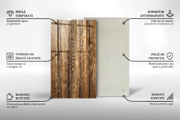 Skleněná deska do kuchyně Desky s texturou dřeva