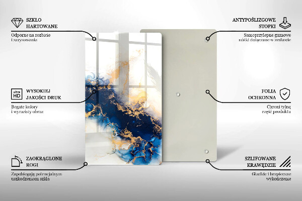 Skleněná krájecí deska Abstrakce s modrou