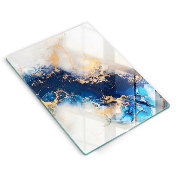 Skleněná krájecí deska Abstrakce s modrou