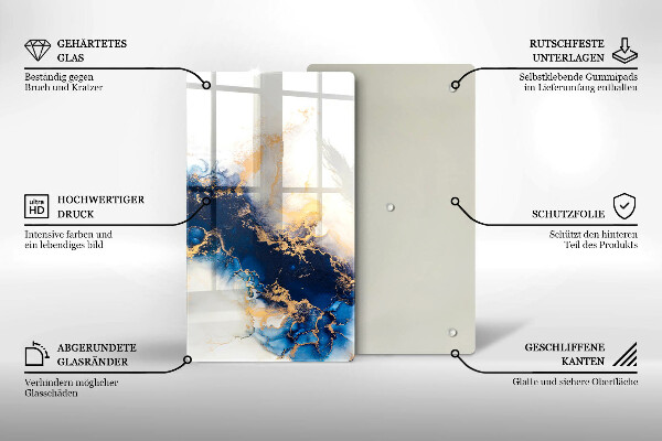 Skleněná krájecí deska Abstrakce s modrou