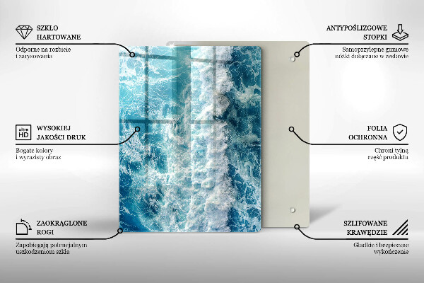 Skleněná krájecí deska Abstrakce s modrou