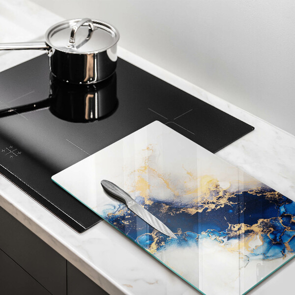 Skleněná krájecí deska Abstrakce s modrou