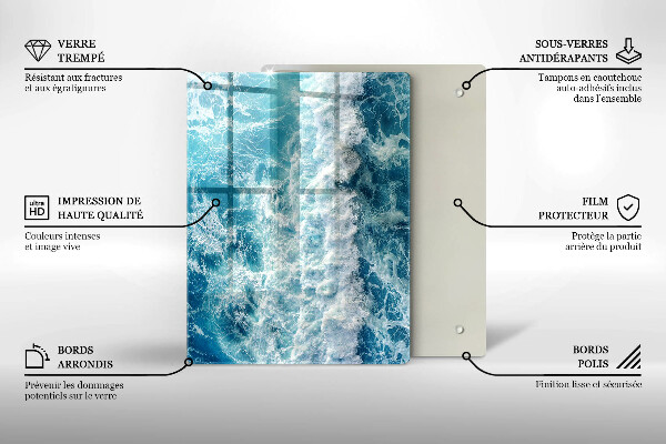 Skleněná krájecí deska Abstrakce s modrou