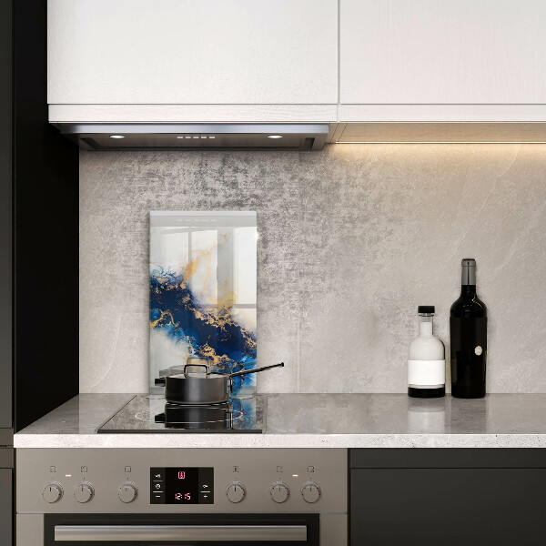 Skleněná krájecí deska Abstrakce s modrou