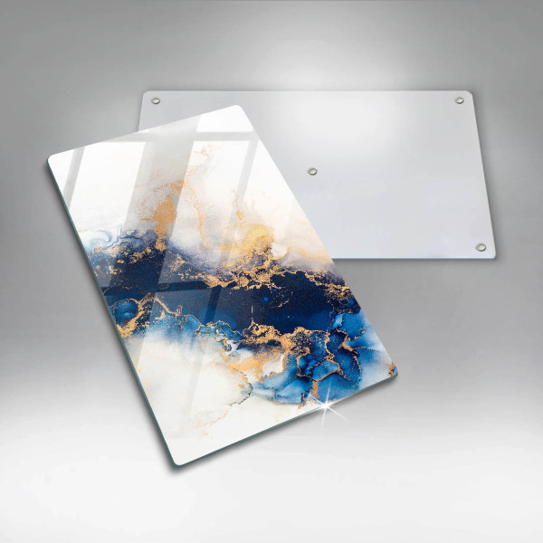 Skleněná krájecí deska Abstrakce s modrou