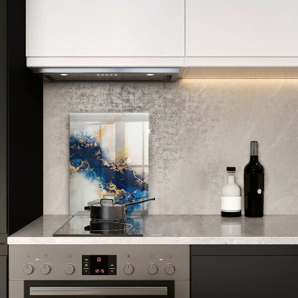 Skleněná krájecí deska Abstrakce s modrou