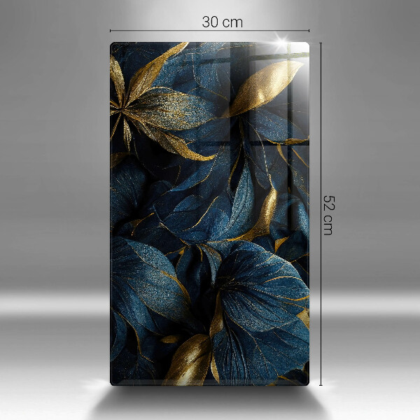 Skleněná krájecí deska Dekorativní listy se zlatem
