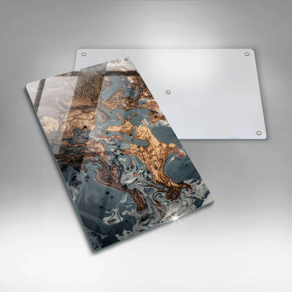 Skleněná deska do kuchyně Dekorativní kámen se zlatem