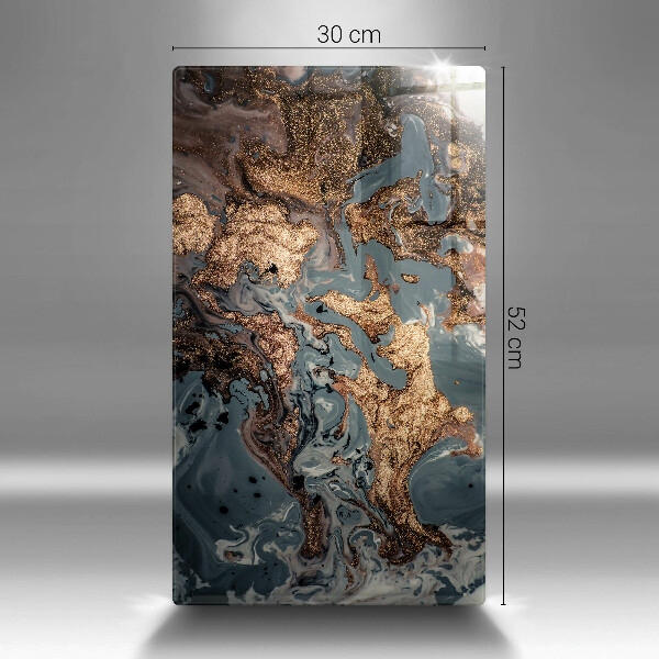 Skleněná deska do kuchyně Dekorativní kámen se zlatem