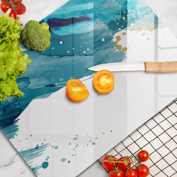 Skleněná deska do kuchyně Modré skvrny