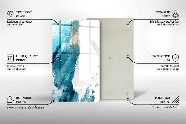 Skleněná deska do kuchyně Modré skvrny