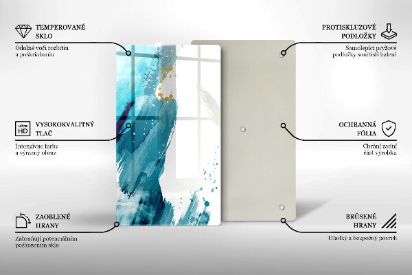 Skleněná deska do kuchyně Modré skvrny