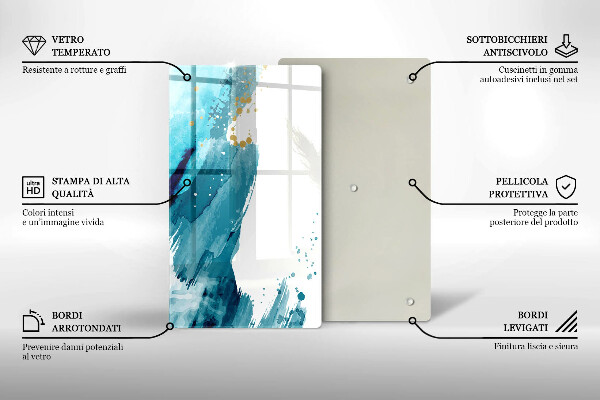 Skleněná deska do kuchyně Modré skvrny