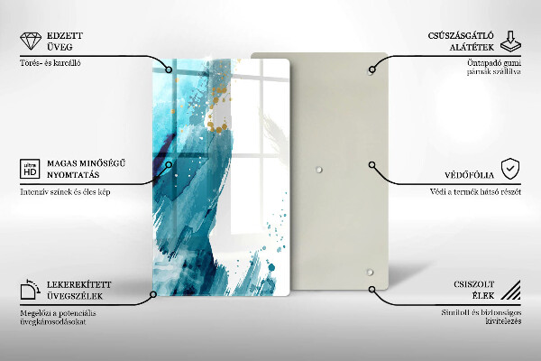 Skleněná deska do kuchyně Modré skvrny