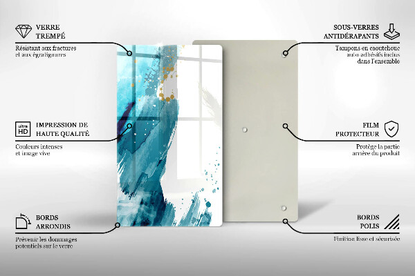 Skleněná deska do kuchyně Modré skvrny