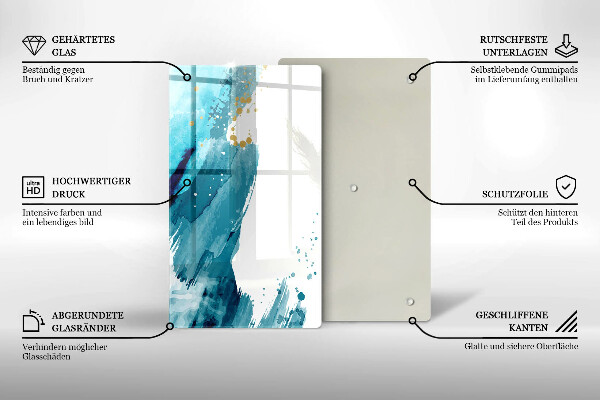 Skleněná deska do kuchyně Modré skvrny