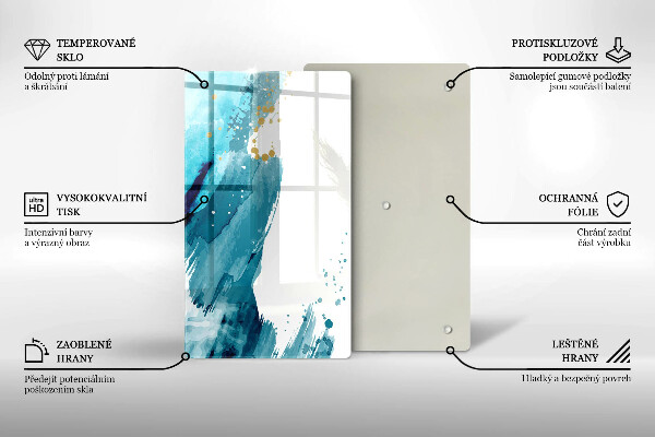 Skleněná deska do kuchyně Modré skvrny