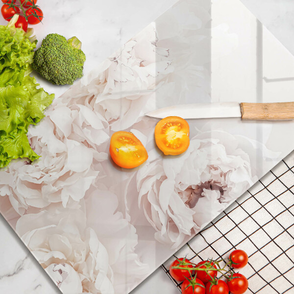 Skleněná deska do kuchyně Pastelové pivoňky