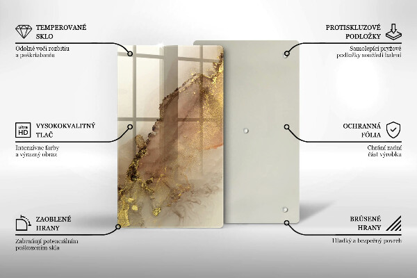 Skleněná deska do kuchyně Zlatá abstrakce
