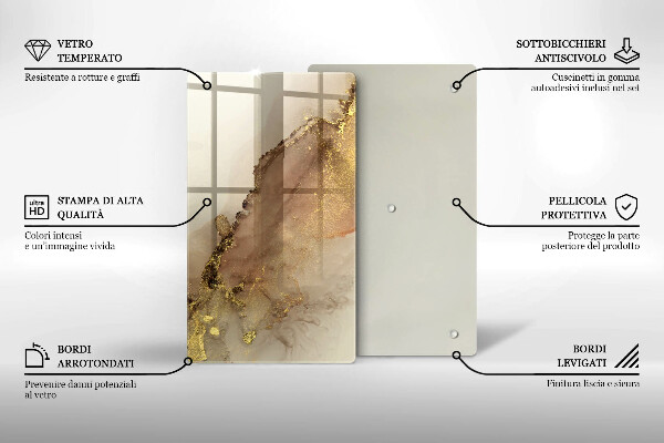 Skleněná deska do kuchyně Zlatá abstrakce