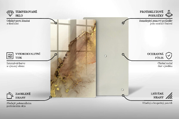Skleněná deska do kuchyně Zlatá abstrakce