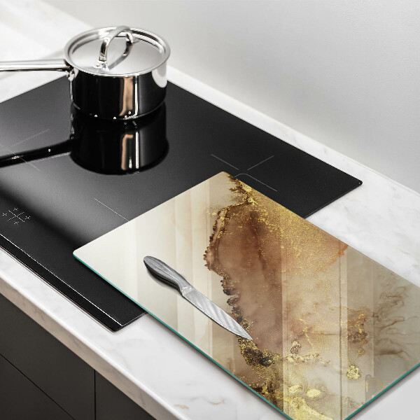 Skleněná deska do kuchyně Zlatá abstrakce