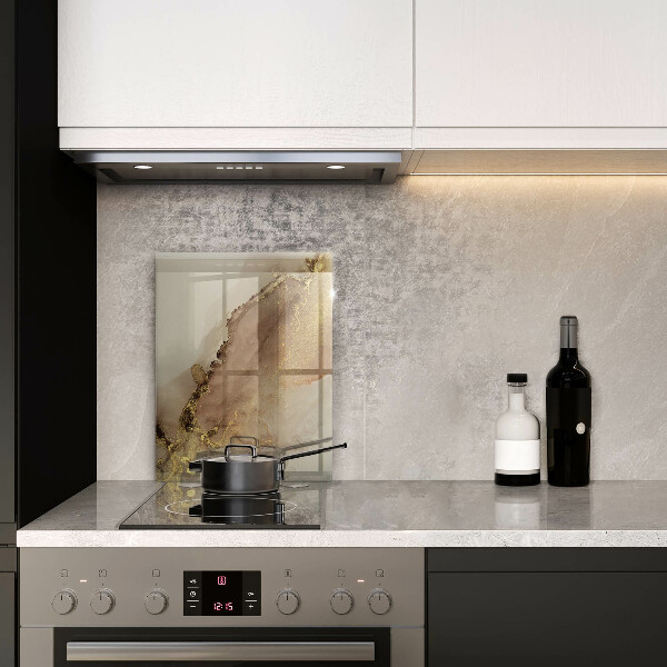 Skleněná deska do kuchyně Zlatá abstrakce