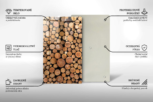 Skleněná deska do kuchyně Kmeny stromů