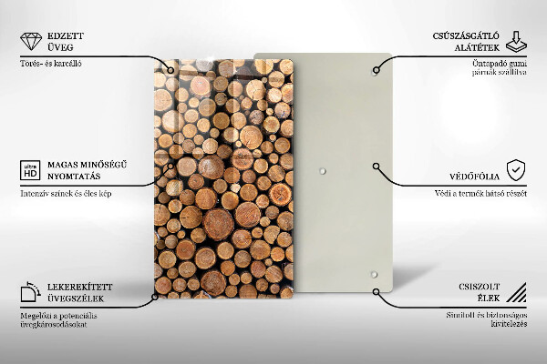 Skleněná deska do kuchyně Kmeny stromů