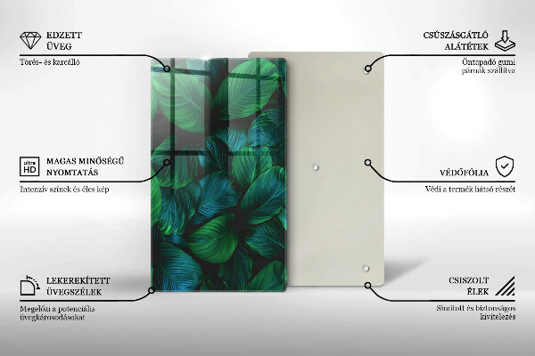 Skleněná deska do kuchyně Listy džungle