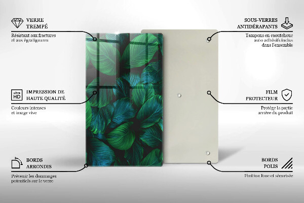 Skleněná deska do kuchyně Listy džungle