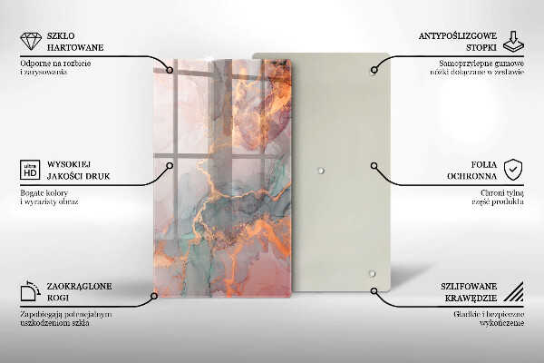 Skleněná deska do kuchyně Mramor se zlatem