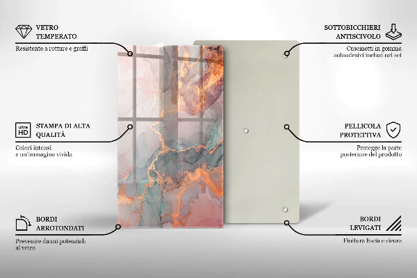 Skleněná deska do kuchyně Mramor se zlatem