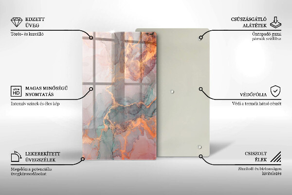 Skleněná deska do kuchyně Mramor se zlatem