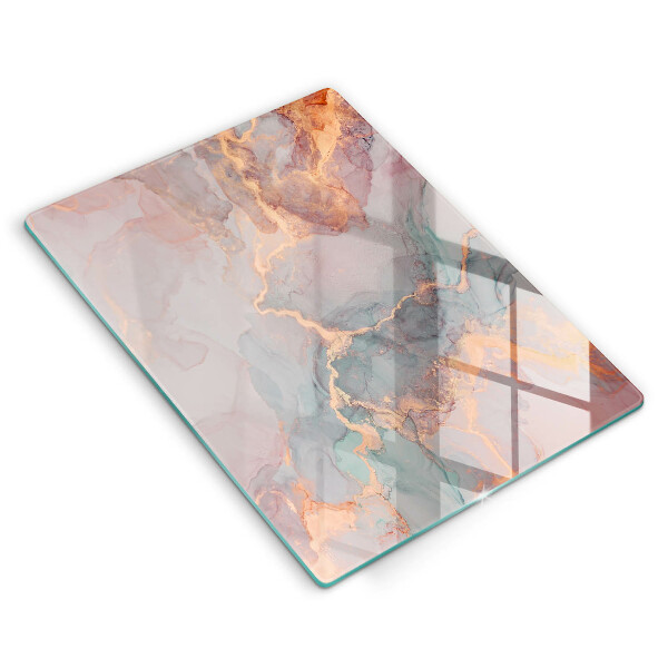 Skleněná deska do kuchyně Mramor se zlatem