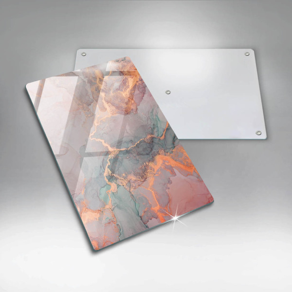 Skleněná deska do kuchyně Mramor se zlatem