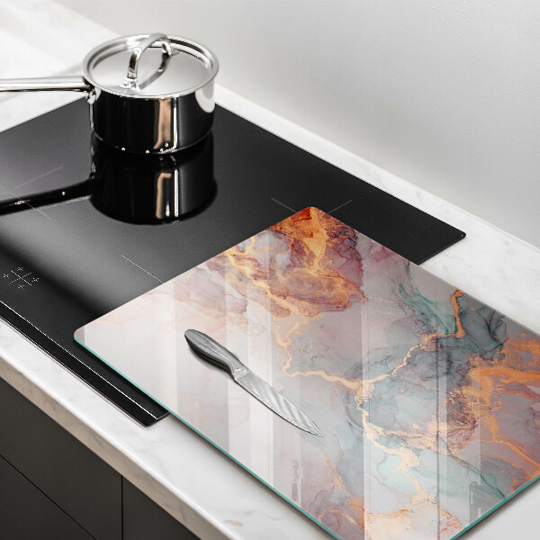 Skleněná deska do kuchyně Mramor se zlatem