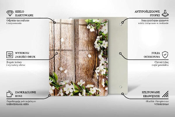 Skleněná deska do kuchyně Slunečnice na prknech