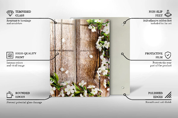 Skleněná deska do kuchyně Slunečnice na prknech