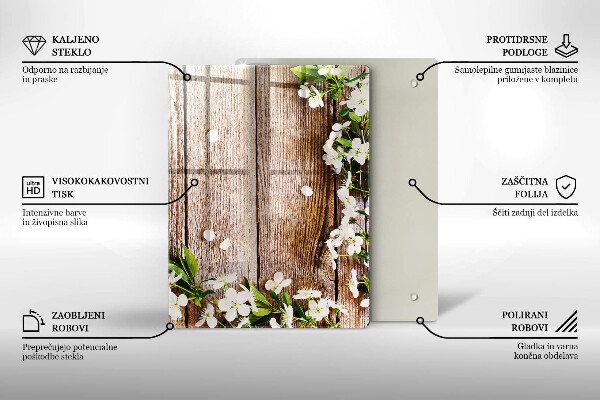 Skleněná deska do kuchyně Slunečnice na prknech