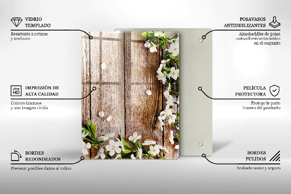 Skleněná deska do kuchyně Slunečnice na prknech