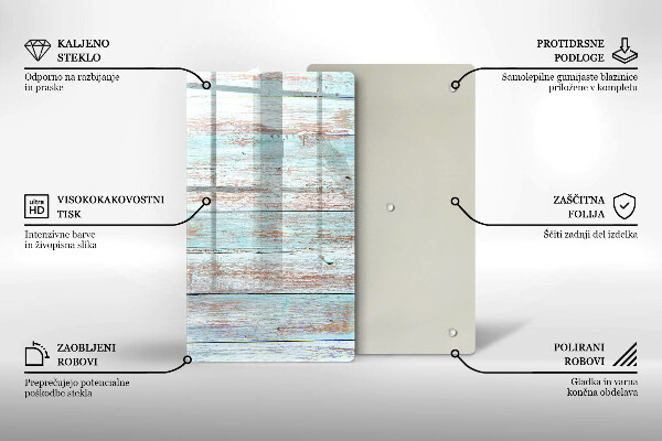 Skleněná deska do kuchyně Staré vintage desky