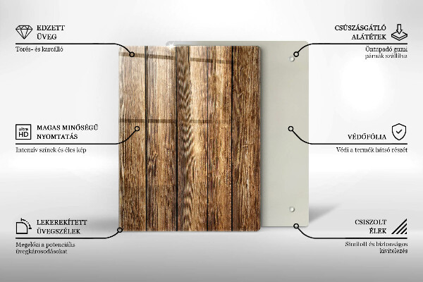Skleněná deska do kuchyně Květiny na prknech