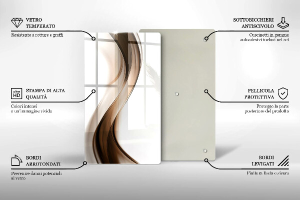 Skleněná deska do kuchyně Abstraktní hnědé čáry